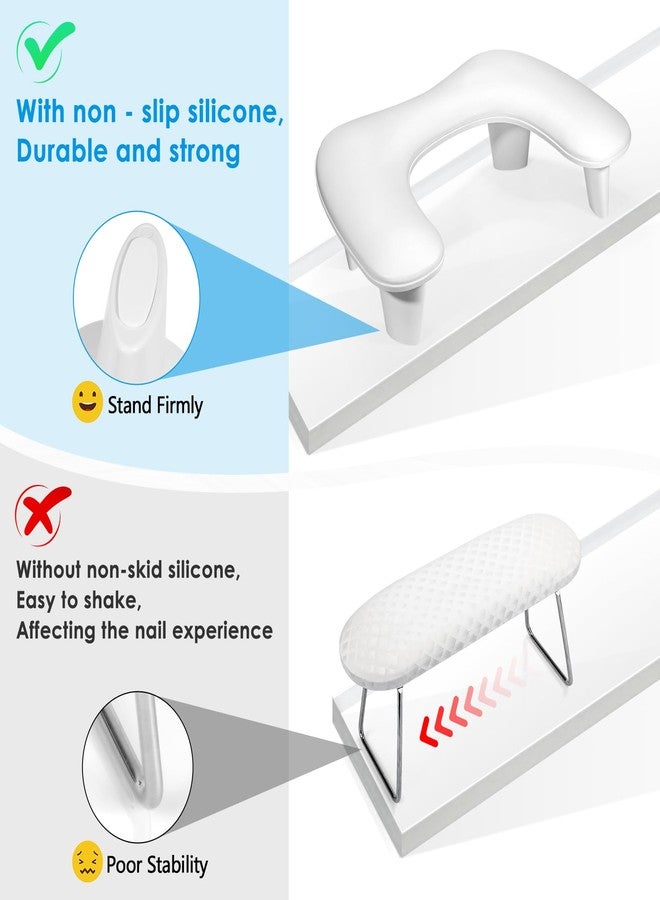 LIONVISON Arm Rest for Nails Tech U Shaped - Comfortable Manicure Nail Hand Rest Pillow Cushion, Nail Armrest Stand for Acrylic Nail Art Tech, Quick Installation, White - Image 4